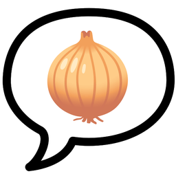 speech balloon and onion