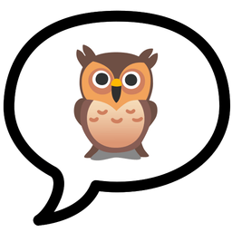 speech balloon and owl