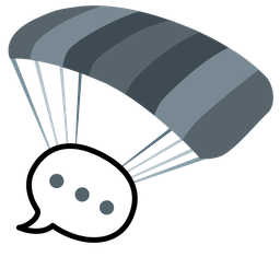 speech balloon and parachute