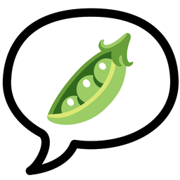speech balloon and pea pod
