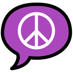 speech balloon and peace symbol