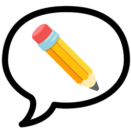 speech balloon and pencil