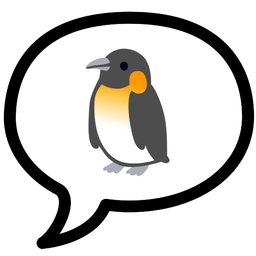 speech balloon and penguin