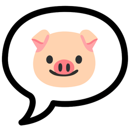 speech balloon and pig face