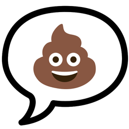 speech balloon and pile of poo