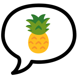 speech balloon and pineapple