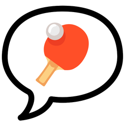 speech balloon and ping pong