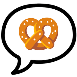 speech balloon and pretzel