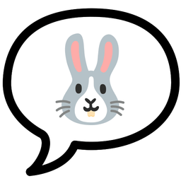 speech balloon and rabbit face