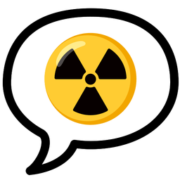 speech balloon and radioactive