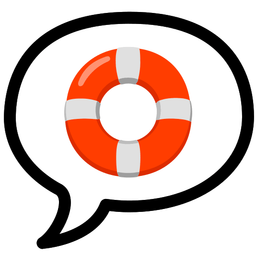 speech balloon and ring buoy