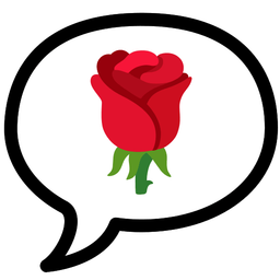 speech balloon and rose