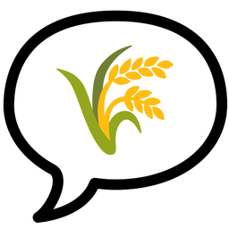 speech balloon and sheaf of rice