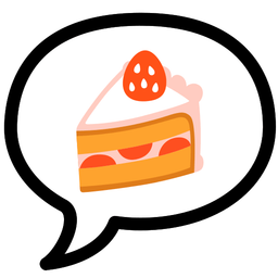 speech balloon and shortcake