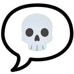 speech balloon and skull