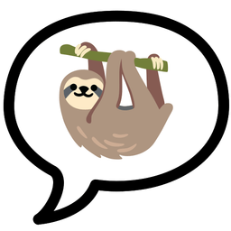 speech balloon and sloth