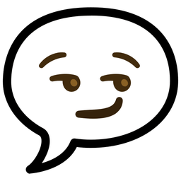 speech balloon and smirking face