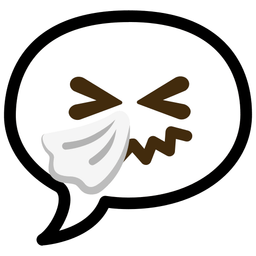 speech balloon and sneezing face