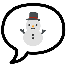 speech balloon and snowman without snow