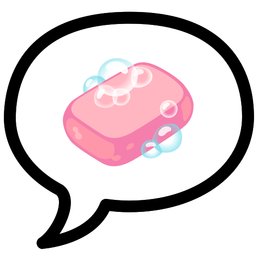 speech balloon and soap