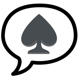 speech balloon and spade suit