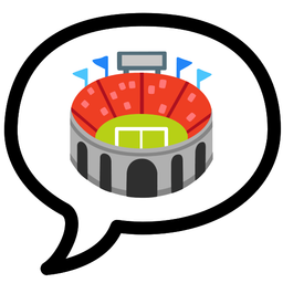 speech balloon and stadium