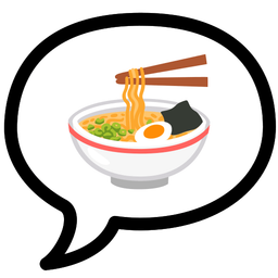 speech balloon and steaming bowl