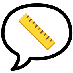 speech balloon and straight ruler