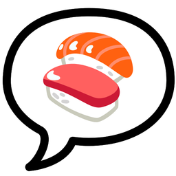 speech balloon and sushi