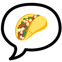 speech balloon and taco