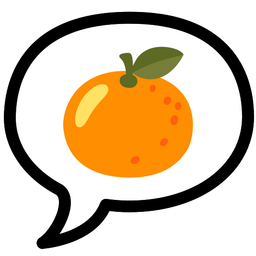 speech balloon and tangerine