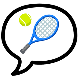 speech balloon and tennis
