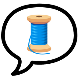 speech balloon and thread
