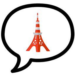 speech balloon and Tokyo tower