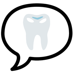 speech balloon and tooth