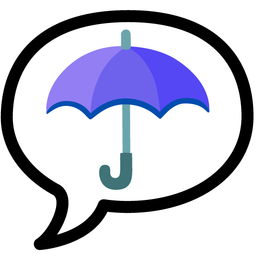 speech balloon and umbrella