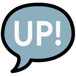 speech balloon and UP! button