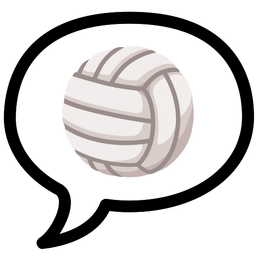 speech balloon and volleyball