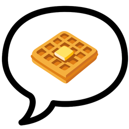 speech balloon and waffle