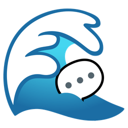 speech balloon and water wave