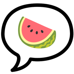 speech balloon and watermelon