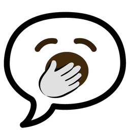speech balloon and yawning face