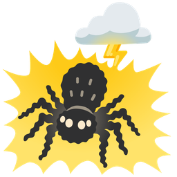 spider and cloud with lightning
