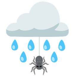 spider and cloud with rain