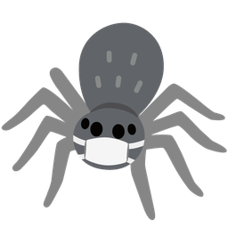 spider and face with medical mask