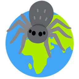 spider and globe showing Europe-Africa