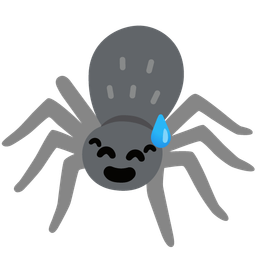 Spider and Grinning face with sweat