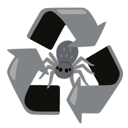 spider and recycling symbol