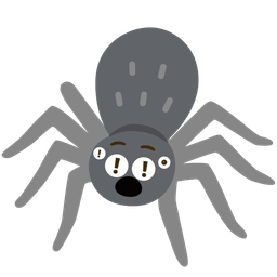 spider and red exclamation mark