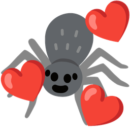 Spider and Smiling face with hearts